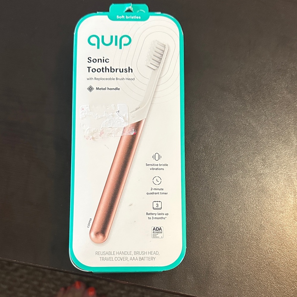 NWT Quip Sonic Toothbrush with Metal Handle